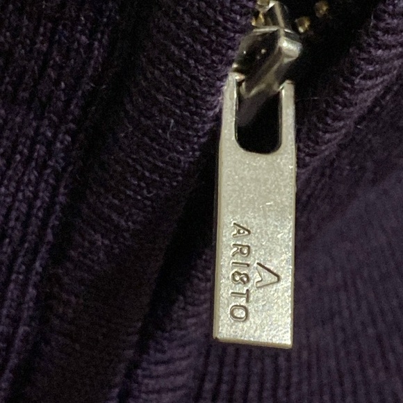 Aristo Men's Deep Purple Zip-Up Sweater pull over XL event soft wool cozy office - Picture 3 of 8